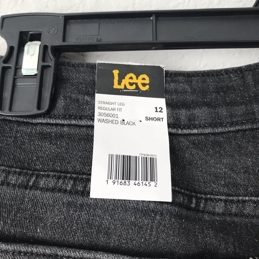 New! Lee Legendary Straight Leg Washed Black Jeans 12 Short